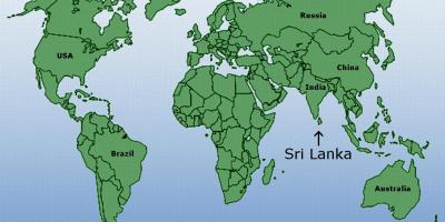 Дэлхийн газрын зураг харагдаж байгаа Шри Ланка