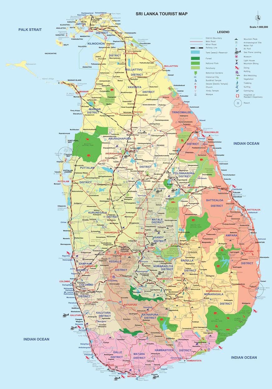 Шри Ланка ampara дүүргийн газрын зураг