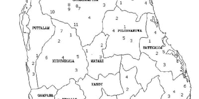 Газрын зураг, Шри Ланка зураг, хар, цагаан
