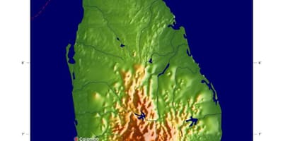 Газрын зураг, Шри Ланка elevation